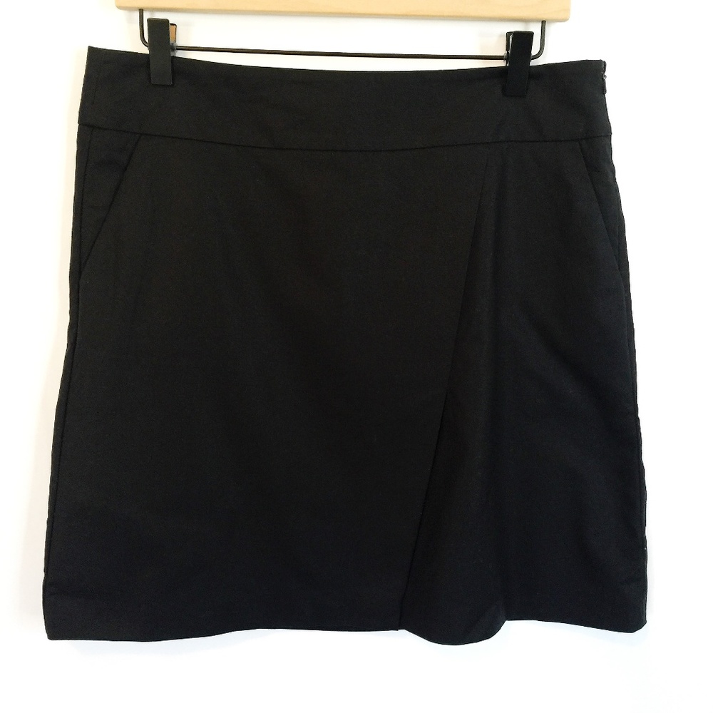 ZARA WOMAN Black A-Line Wear to Work Cotton Skirt